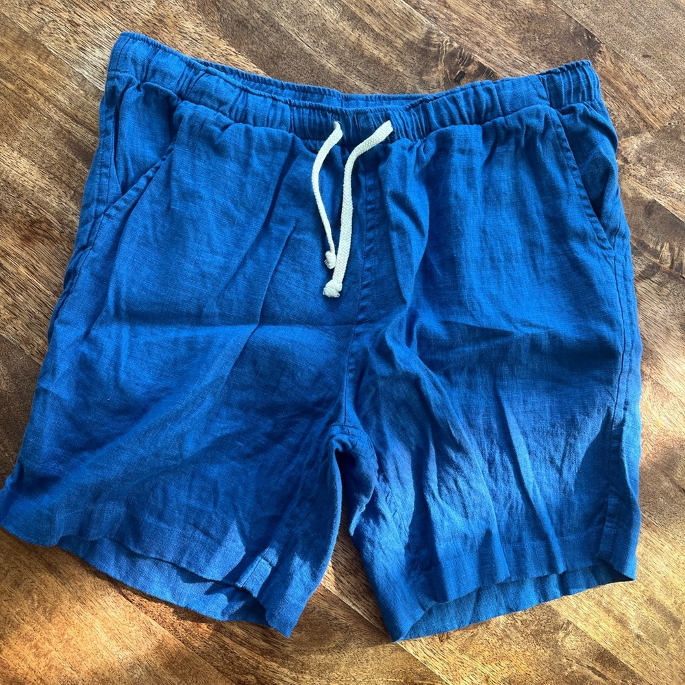 Alex Crane Blue Bo Shorts 100% linen - mens medium -